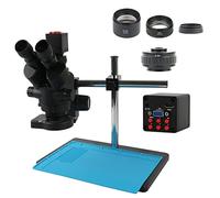 Ryanong Microscopio da laboratorio Accessori Industriali 7X 45X Simul-focale Trinoculare Stereo Microscopio 1080P VGA HDMI Fotocamera