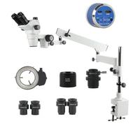 Ryanong Microscopio Osservazione 2X-45X Simul Focale Parfocale Trinoculare Microscopio LED Braccio Rotabile 4K UHD HDMI Camera