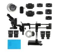 Ryanong Microscopio Osservazione 3.5X-180X Trinoculare Stereo Microscopio 2K 4K HDMI USB 55MP 48MP Videocamera w/Scorrevole Doppio Braccio Braccio Stand PCB Kit di Riparazione
