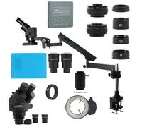 Ryanong Microscopio Osservazione 4K HDMI Tipo C Camera Set 3.5X-90X 180X Simul Focus Parfocale Stereo Trinoculare Microscopio con Morsetto Braccio