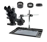 Ryanong Microscopio Osservazione 7X-45X Zoom Continuo Simul Focale Trinoculare Stereo Microscopio Multifunzione In Lega di Alluminio Stuoia
