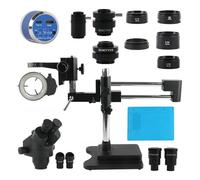 Ryanong Microscopio Osservazione 7X45X Stereo Industriale PCB Saldatura Riparazione Trinoculare Microscopio 55MP 48MP 4K HDMI Videocamera USB Doppio Braccio Base Stand