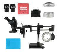 Ryanong Microscopio Osservazione 8X-50X 4X-100X Zoom Simul Focale Doppio Boom Stand Stereo Trinoculare Microscopio + Obiettivo 0.5x 2.0x Per PCB Saldatura Riparazione
