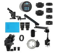 Ryanong Microscopio Osservazione HDMI VGA Camera Set 3.5X-90X 180X Simul Focus Parfocale Stereo Trinoculare Microscopio con Morsetto Braccio