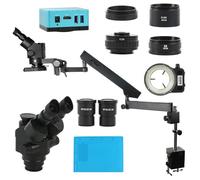 Ryanong Microscopio Osservazione UHD 4K IMX334 HDMI Videocamera 3.5X - 90X Articolante Braccio Colonna Morsetto Zoom Simul Focale Industriale Trinoculare Microscopio