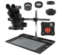 Ryanong Microscopio per osservazione 3.5X-90X Zoom Simul Focale Trinoculare Stereo Microscopio + supporto multifunzione in lega di alluminio + fotocamera HDMI 38MP 1080P 4K UHD