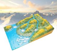 Ryanong Modello di tettonica a piastre 3D di geologia, modello di dispositivo dimostrativo di sedimentazione, modello di strumento didattico geografico scientifico per l'aiuto allo studio della scuola