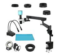 Ryanong Osservazione del microscopio Messa a fuoco automatica H_DMI Video Microscopio Fotocamera Zoom 200X C Mount Lens Articolante Braccio Morsetto Stand Obiettivo Illuminazione a collo d'oca
