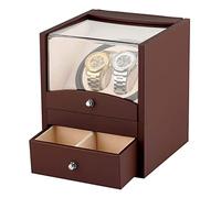 Ryanong Scatola di immagazzinaggio di visualizzazione automatica del doppio orologio di legno 2+2 di immagazzinaggio scatola di avvolgimento orologio con avvolgitori orologio 2 titolari caso scatola