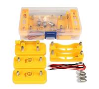 Ryanong Scatola per esperimenti elettrici Circuiti Scientifici Set di Esperimenti Collega Serie e Parallelo per Illuminare Piccole Lampadine Multifunzione Fisica Esperimento Box Scie