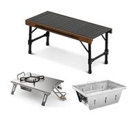 Ryanong Tavolo pieghevole per esterni, portatile, da campeggio, picnic, combinazione di unità, tavolo da cucina per picnic, spiaggia, barbecue