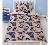 Ryans World Banda Set Copripiumino Singolo 2-in-1 Disegni Grigio Bambini Letto