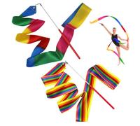 Ryaupy 2pcs Nastri da Danza - Nastro da Ginnastica con Bastone - Danza Rotazione del Bastone per la Danza Artistica per Bambini Che Ballano Talent Show (2 m)