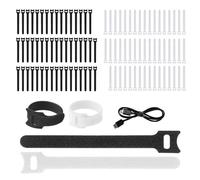 Ryaupy 50PCS Fascette Fermacavi Riutilizzabili - Fascette per Cavi in Nylon - per Fascette Velcro per Casa e Ufficio (Nero + Bianco)
