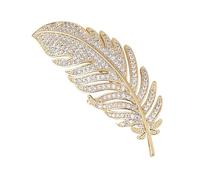 Ryaupy Spilla Retrò con Piume e Strass, Delicata e Alla Moda, per Festa, Borsa, Cappello, Accessori Eleganti da Donna per Matrimonio (Oro)