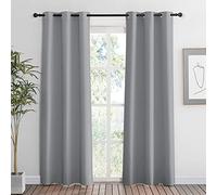 RYB HOME Tende oscuranti per soggiorno, Energy Smart Privcay, tende per finestre, resistenti, antiruggine, per camera da letto, lavanderia, larghezza 106 x lunghezza 213 cm, grigio chiaro, set di 2
