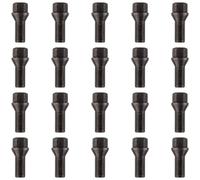 RYBO Bulloni ruota M14 x 1,25, filettatura 27mm, sede conica, esagonale 17mm (nero)