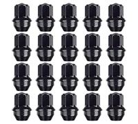 RYBO Set di 20 dadi neri per cerchi in lega, M14 x 1,5, 21 mm, esagonali, compatibili con veicoli Ford Transit Custom, Tesla e altro