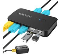 Rybozen Switch KVM HDMI 4K per 2 PC, 2 Porte, Pulsante e Remoto, Automatico, Nero