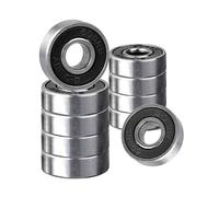 Rybtd 10 Pezzi Senza attrito Ball Bearings Cuscinetti Colore ABEC-9 608 2RS Cuscinetto a sfere per Skateboard Pattini a quattro ruote Cuscinetto in Metallo（Nero）