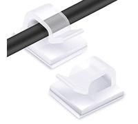 RYCHUI Fermacavi Autoadesivi 60 Pezzi - Clip Organizzatore per Luci Natalizie Esterno, Supporto Ganci Cavi Trasparente per Decorazioni Festive, LED Fairy Lights