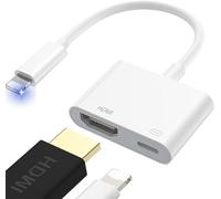 Rydkas Adattatore HDMI Lighting per iPhone, Senza Alimentazione, Adattatore AV Digitale 1080P con Porta di Ricarica per iPhone14/13/12/11, Compatibile con la Porta Lighting per Proiettore/Monitor/TV