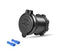 Rydonair Aluminum 4.2A Dual USB Charger Socket Power Outlet 2.1A & 2.1A for 12V/24V Marine, Boat, Car, Golf Cart, RV,UTV, ATV, etc (Non Illuminated)