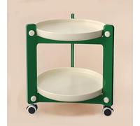 RYDZCLH Tavolino Laterale Rotondo Mobile A Doppio Strato, Tavolini Con Vassoio Rimovibile, Tavolo Organizer Mobile Per Soggiorno, Camera Da Letto, Cucina E Ufficio,Milky green