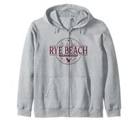 Rye Beach New Hampshire - Etichetta Rye Beach NH Felpa con Cappuccio