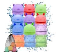 Ryebme Palloncini Acqua Magnetici Riutilizzabili 12 Pezzi - Gioco Acqua Sicuro per Bambini, Giardino, Spiaggia, Piscina - Facile da Riempire e Lanciare