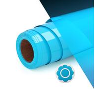 Ryebme Vinile Termoadesivo per Tessuti, 10" x 6FT 3D Lumioso Termovinile per Tessuti, HTV Vinile Termoadesivo per Diy Decorazioni, Indumenti e Altri Tessuti（Blu/Luminoso）