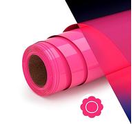 Ryebme Vinile Termoadesivo per Tessuti, 10" x 6FT 3D Lumioso Termovinile per Tessuti, HTV Vinile Termoadesivo per Diy Decorazioni, Indumenti e Altri Tessuti（Lumioso Rosa）