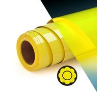 Ryebme Vinile Termoadesivo per Tessuti, 10" x 6FT 3D Lumioso Termovinile per Tessuti, HTV Vinile Termoadesivo per Diy Decorazioni, Indumenti e Altri Tessuti(Giallo/Luminoso