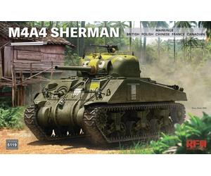 Ryefield Model RM-5119 - 1:3 5 M4A4 Sherman Con Workable Tracks & Metallo Barile