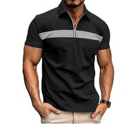 Ryehack Polo Uomo 1/4 Zip Casual Top Manica Corta Maglietta Raglan Cotone Camicia Golf Regular Fit S-3XL