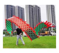 Rygcrud Danza All'aperto - Nastro Drago Poi Streamer con Testa 3D, Set di Giocoleria per Principianti da Regalare, Spettacoli Durante I Festival, Giocattoli per Il Fitness(Green-Red,8m/26ft)