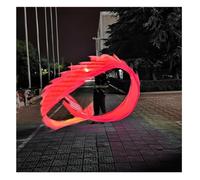 Rygcrud Dragon Poi con Testa in Plastica 3D, Sport All'aperto Giocattoli per Il Fitness Nastro da Ballo Streamer per Regali, Spettacoli Durante I Festival(Red,6m/19.7ft)