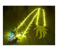 Rygcrud Dragon Poi Nastro Illuminato Streamer per Giardino, Modellatura Cinese Lanciare La Seta con Testa per Regali, Spettacoli Durante Le Feste, Giocattoli per Il Fitness(Giallo,8m/26ft)