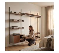 Rygcrud Fai Da Te Ufficio Domestico Libreria, 3 Ripiani Scaffali Per Libri Con Armadio Contenitore, Espositore Aperto Armadio A Muro Per Camera Da Letto Organizer Per Abiti(78.7x70.9in)