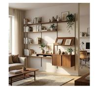 Rygcrud Libreria A Parete Con Ripiani Regolabili E Modulari, Mensole Sospese Con Mobile Contenitore, Libreria Per Soggiorno, Camera Da Letto, Cucina, Ufficio.(78.7x70.9in)