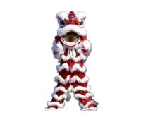 Rygcrud Lion Dance in Lana Costume da Mascotte, Cinese Capodanno Tradizionale Esibizione Singola di Fitness per Bambini dai Regali Festa Halloween Festival(Bianco)