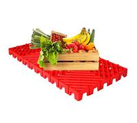 Rygcrud Pallet In Plastica - Cuscino Modulare A Incastro Tappetini Di Sicurezza A Griglia Spedizione Nidificabili, Per La Cucina, Il Balcone, Patio E Gli Animali Domestici(Red,80x40x5cm)