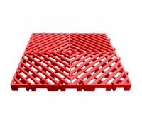 Rygcrud Pallet In Plastica - Cuscino Modulare A Incastro Tappetini Di Sicurezza A Griglia Spedizione Nidificabili, Per La Cucina, Il Balcone, Patio E Gli Animali Domestici(Red,40x40x3cm)