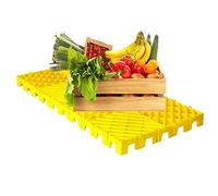 Rygcrud Pallet In Plastica - Cuscino Modulare A Incastro Tappetini Di Sicurezza A Griglia Spedizione Nidificabili, Per La Cucina, Il Balcone, Patio E Gli Animali Domestici(Giallo,80x40x5cm)