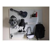 Rygcrud Pannello Metallico Forato, Pannelli Forati Organizer Da Parete Con 30 Ganci, Ripiani Portaoggetti Pannelli E Unità Per Attrezzi Da Garage, Decorazioni Per La Casa E L'ufficio(Bianco,60x80cm)