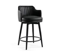 Rygcrud Sgabelli Da Bar, Sgabelli Girevoli Con Schienale Basso E Braccioli, Base In Acciaio Al Carbonio, Per Isole Da Cucina, Banconi Da Colazione, Lounge E Pub.(nero,H:58CM)