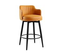 Rygcrud Sgabelli Da Bar, Sgabelli Girevoli Con Schienale Basso E Braccioli, Base In Acciaio Al Carbonio, Per Isole Da Cucina, Banconi Da Colazione, Lounge E Pub.(Arancia,H:65CM)