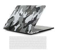 Rygou, custodia in plastica rigida con copertura della tastiera per MacBook Pro 13’’ 2016 con barra touch e touch ID modello A1706 Camou Gray 2016 Macbook Pro 15 with Touch Bar(A1707)