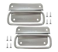 RYHHH 2 pezzi Pieghevole Maniglia, Maniglie Cassetta Degli Attrezzi, per Flight Case, Degli Attrezzi Maniglie con vite, per Cassette Degli Attrezzi o Scatole di Immagazzinaggio(100 x 59 mm,Argento)