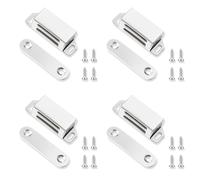 RYHHH Magnete Per Armadietto,Calamita Per Ante Mobili,Forti Magneti Per Armadi In Acciaio Inossidabile, Ideale Per Ante Di Armadi, Cassetti e Persiane, Facile Da Installare(Argento 4 Pezzi)